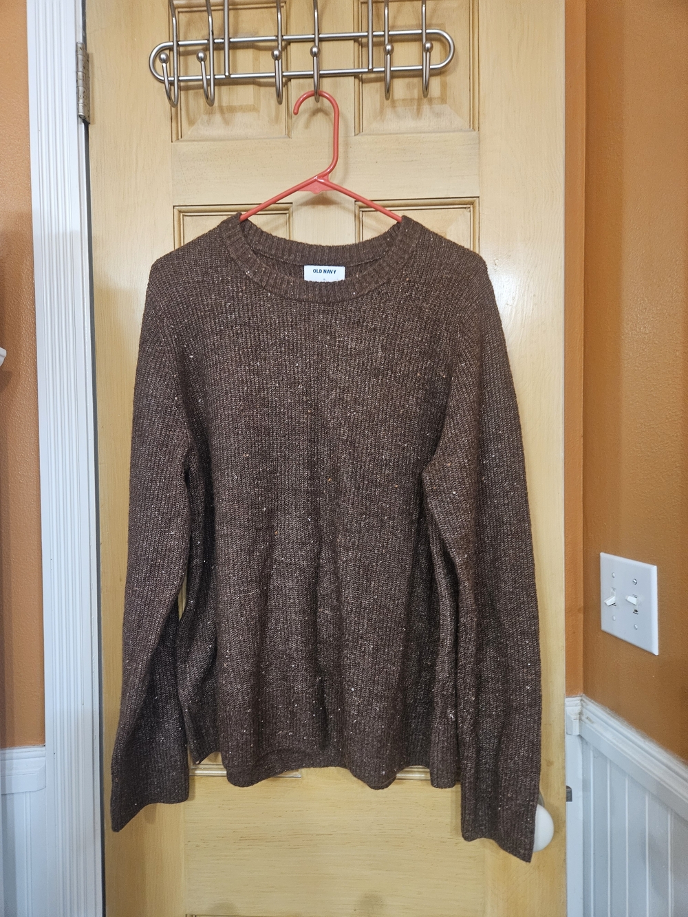 Old Navy Women's Brown Flecked Crewneck Sweater